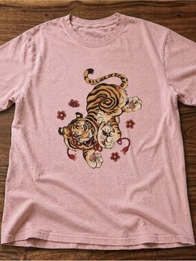 Gildan Pink Tiger Graphic Tee